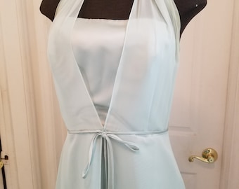 Mint long dress size 12 halter satin and chiffon for formal occasion