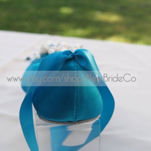 Wedding Royal Blue Flats Crystals pearls,Ballet Style shops Ivory slippers,Flat Shoes Custom colors available,Snowflake, Romantic, Lace Up Ribbon