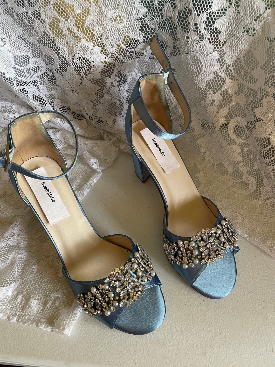 dusty blue heels wedding