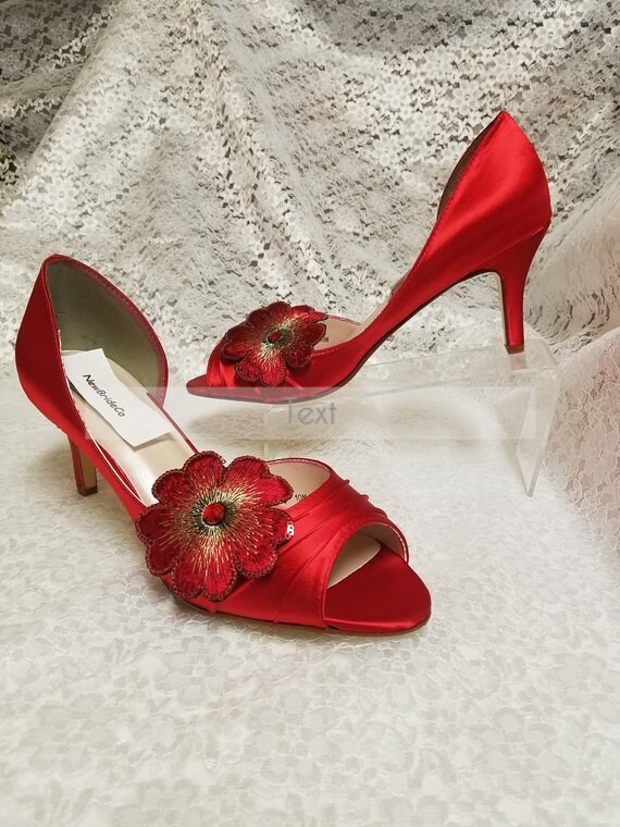 Red midi deals heels