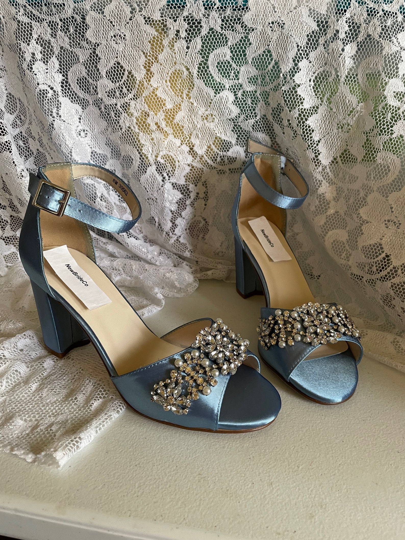 dusty blue heels wedding