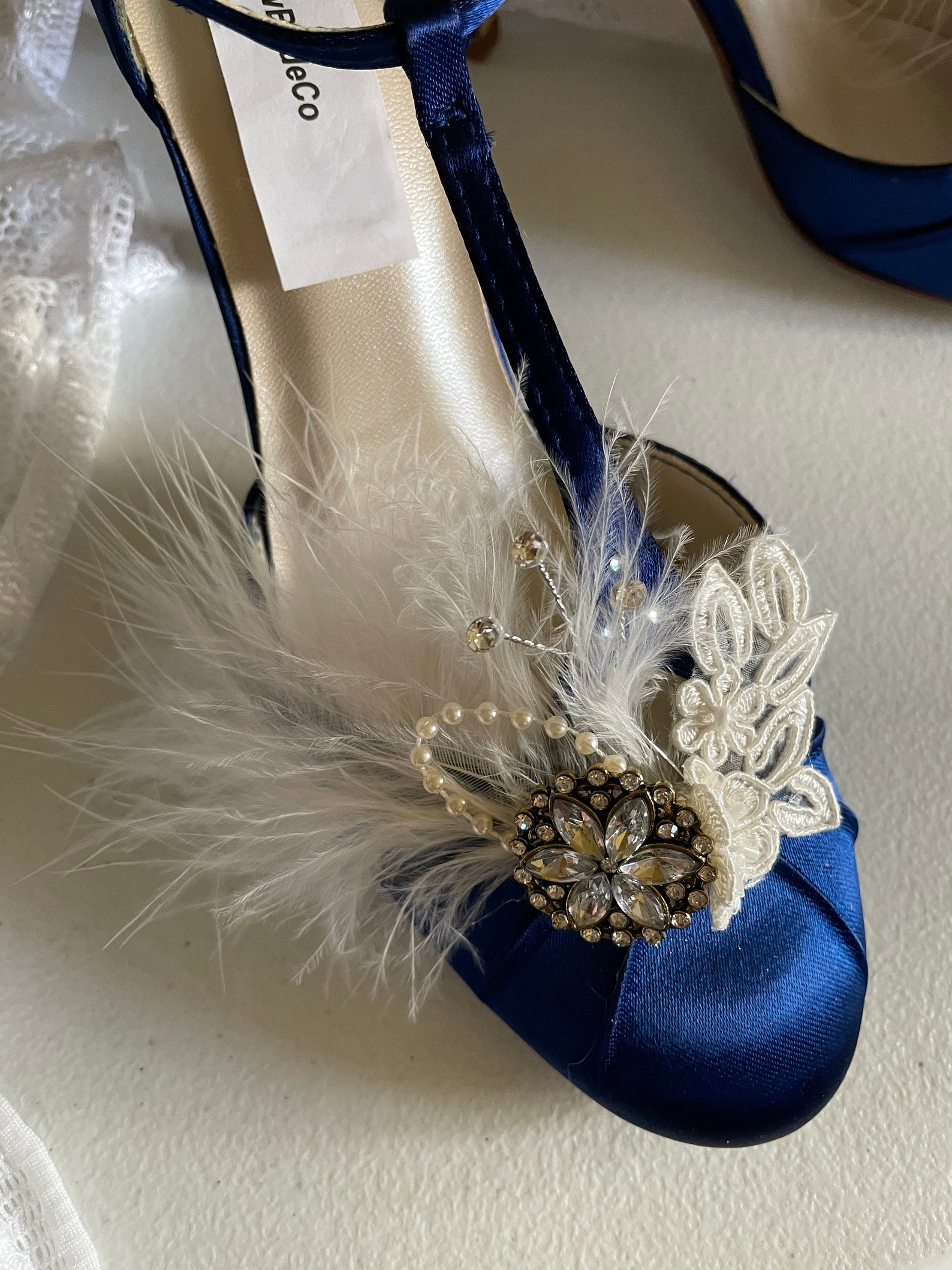 navy blue wedding shoes for bride