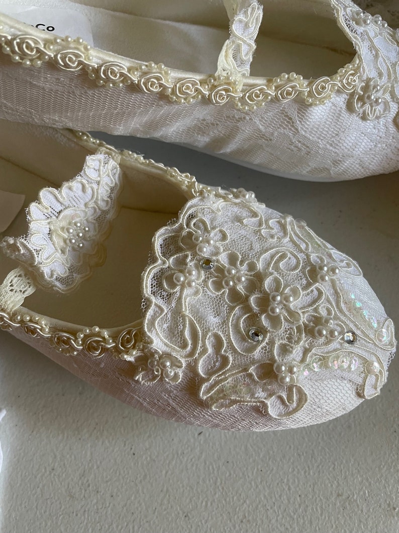 Wedding Flat Shoes Marie Antoinette Style French Lace off - Etsy