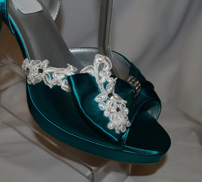 jade satin shoes