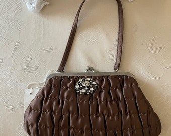 Evening Chocolate color bag, fancy purse, evening brown bag, party brown bag, MOB brown bag, wedding brown bag, evening brown purse