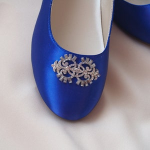 Wedding Flat Royal Blue Shoes With Brooch, Royal Blue Plus 200 Colors ...