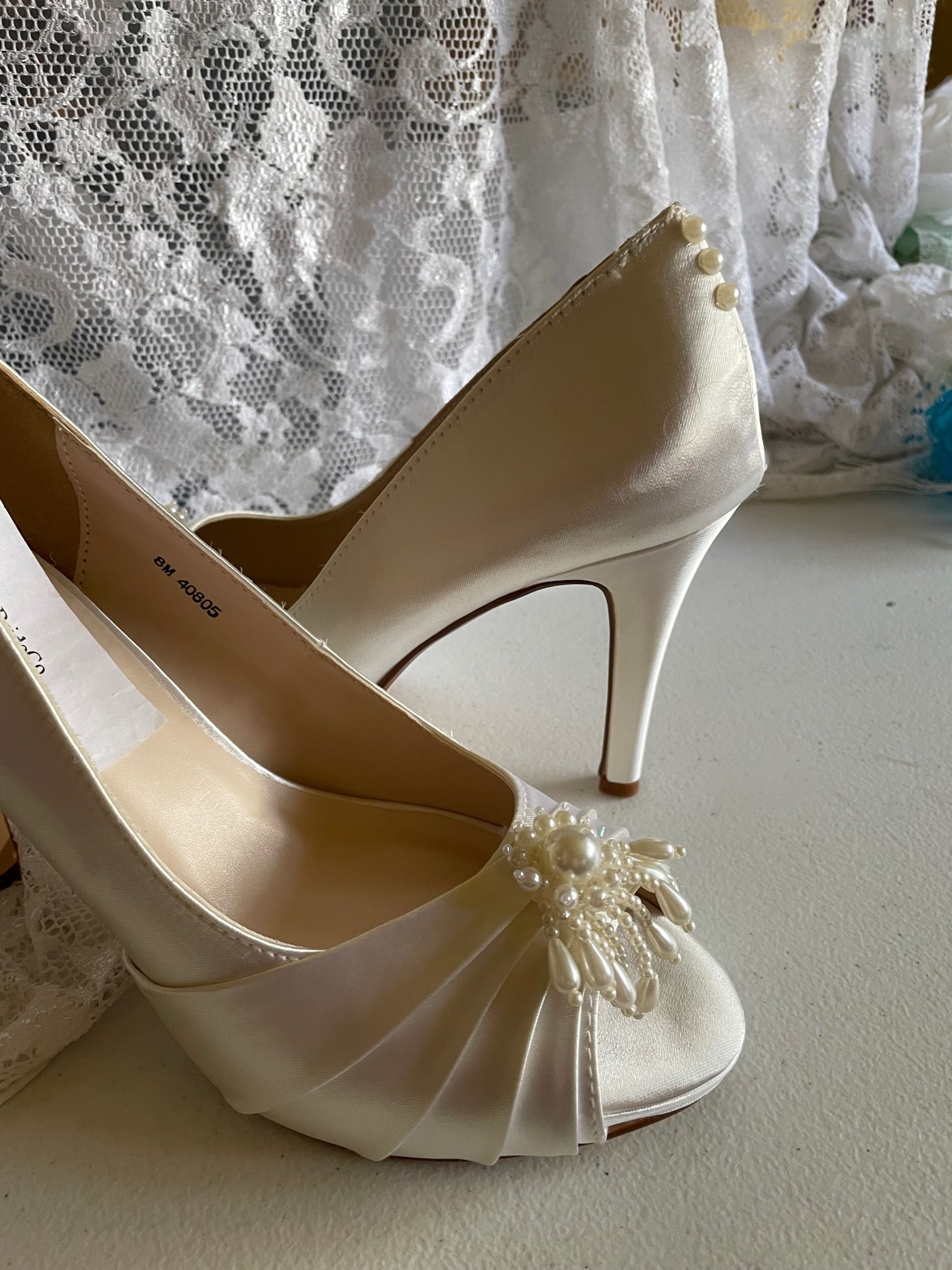 Ivory pumps shop wedding shoes
