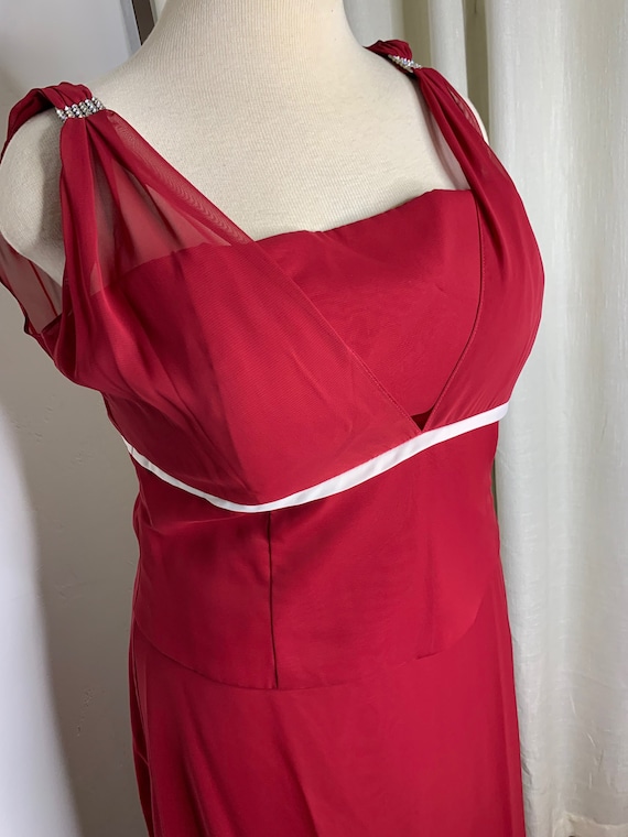 Formal Dress Size 20 Cranberry Red Chiffon Sleevel