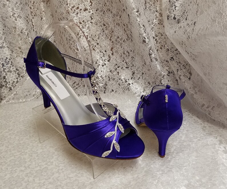 Royal Purple Heels or Royal Blue with Silver Swarovski Etsy