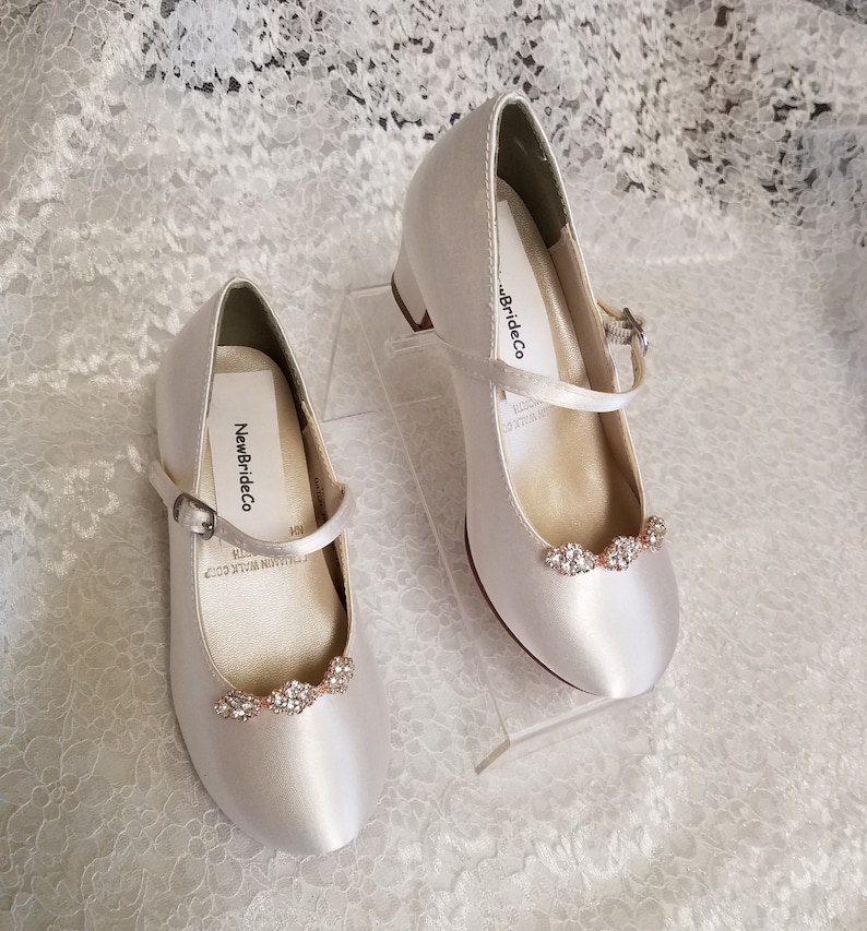 Silk satin  Rhinestone Communion shoes main image 1