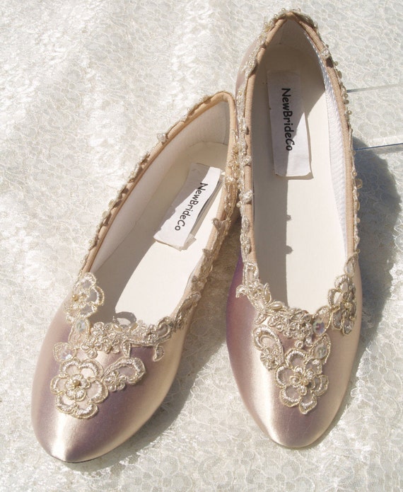 champagne color flat shoes