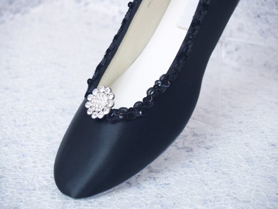 flat black wedding shoes