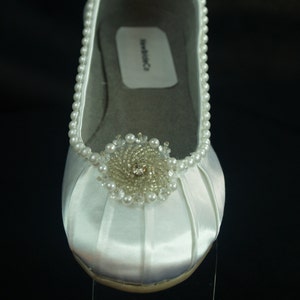 beaded white flats