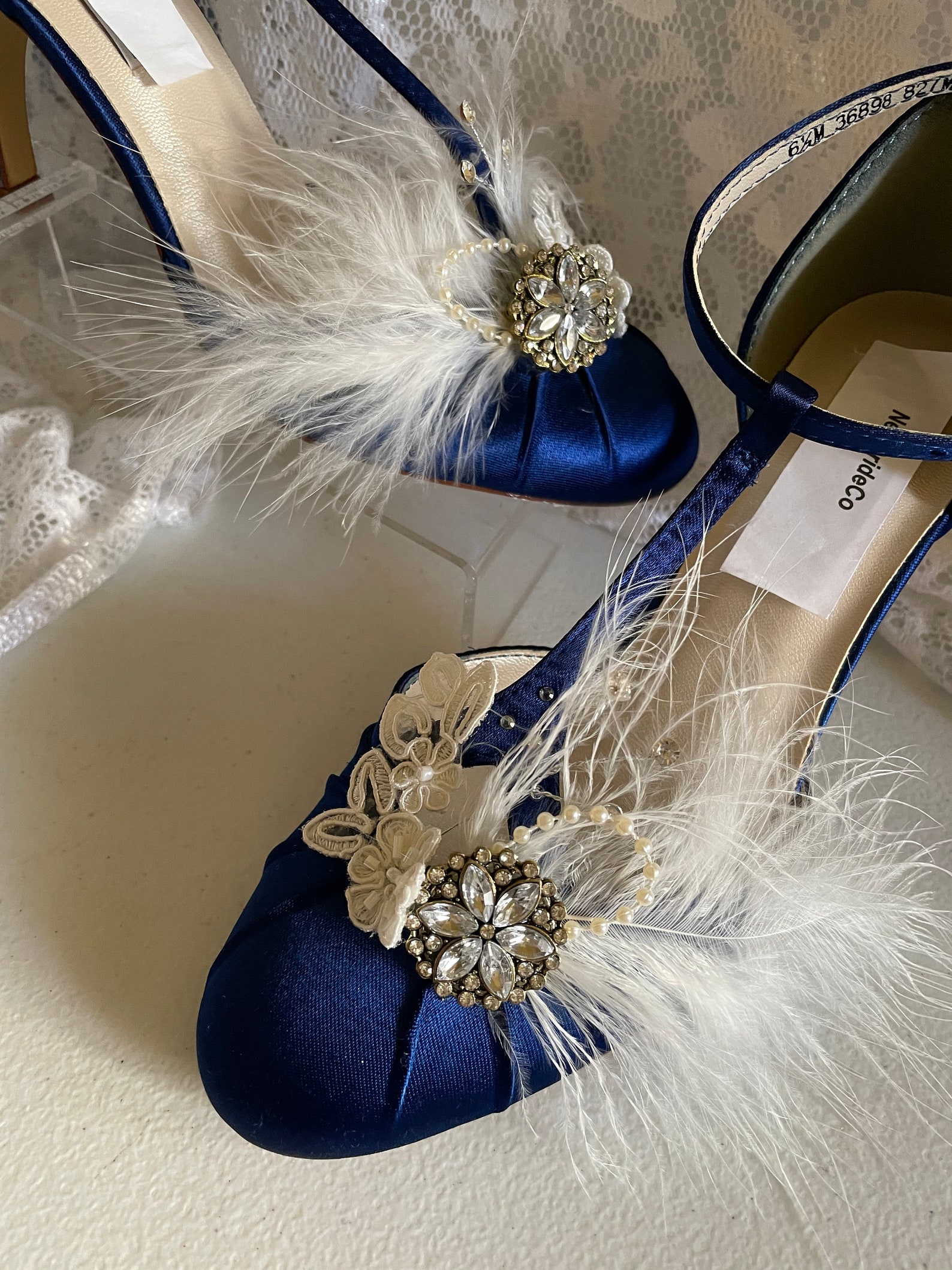 navy blue wedding shoes for bride
