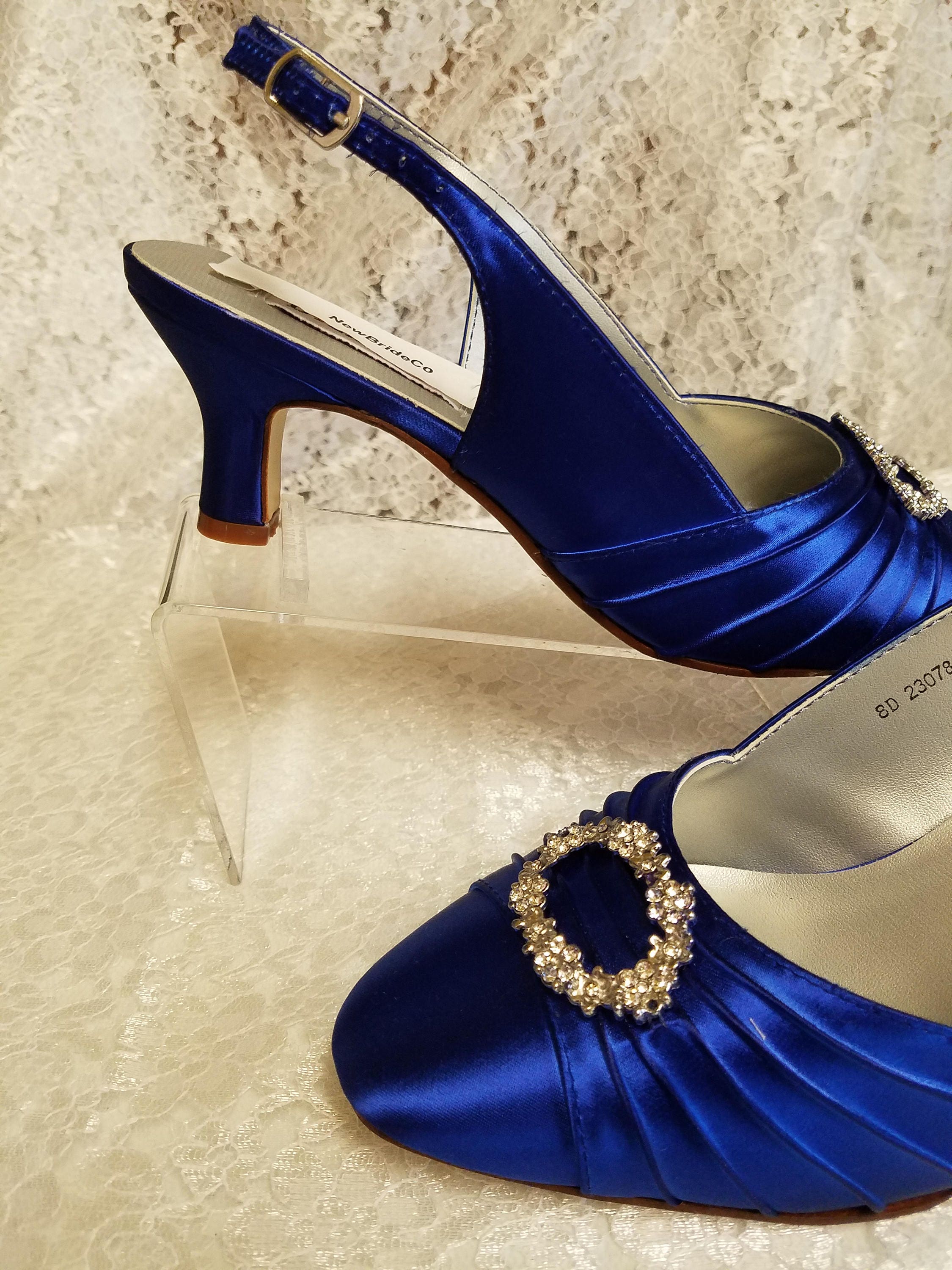 Gold and royal shop blue heels