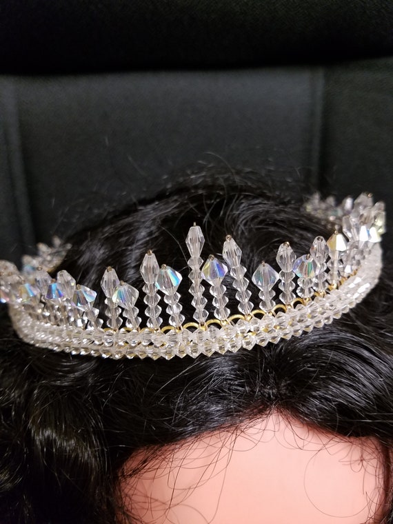 Vintage Wedding Crown crystals,Queen,crystals cro… - image 3