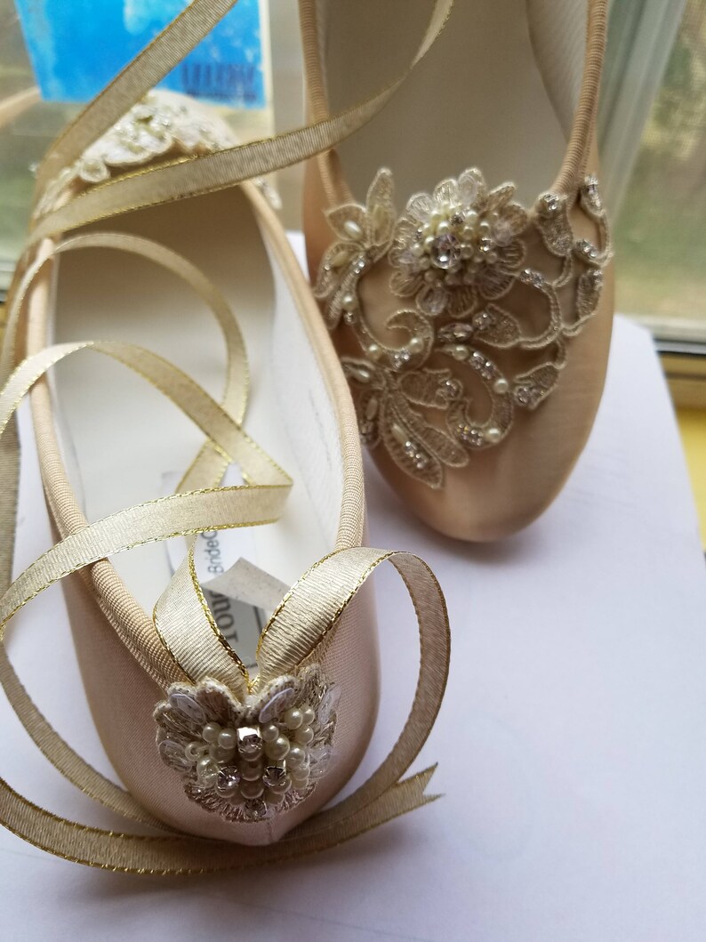 champagne ballerina flats