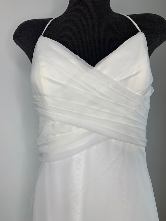 Light Ivory Chiffon Pleated Halter Top Wedding Dre