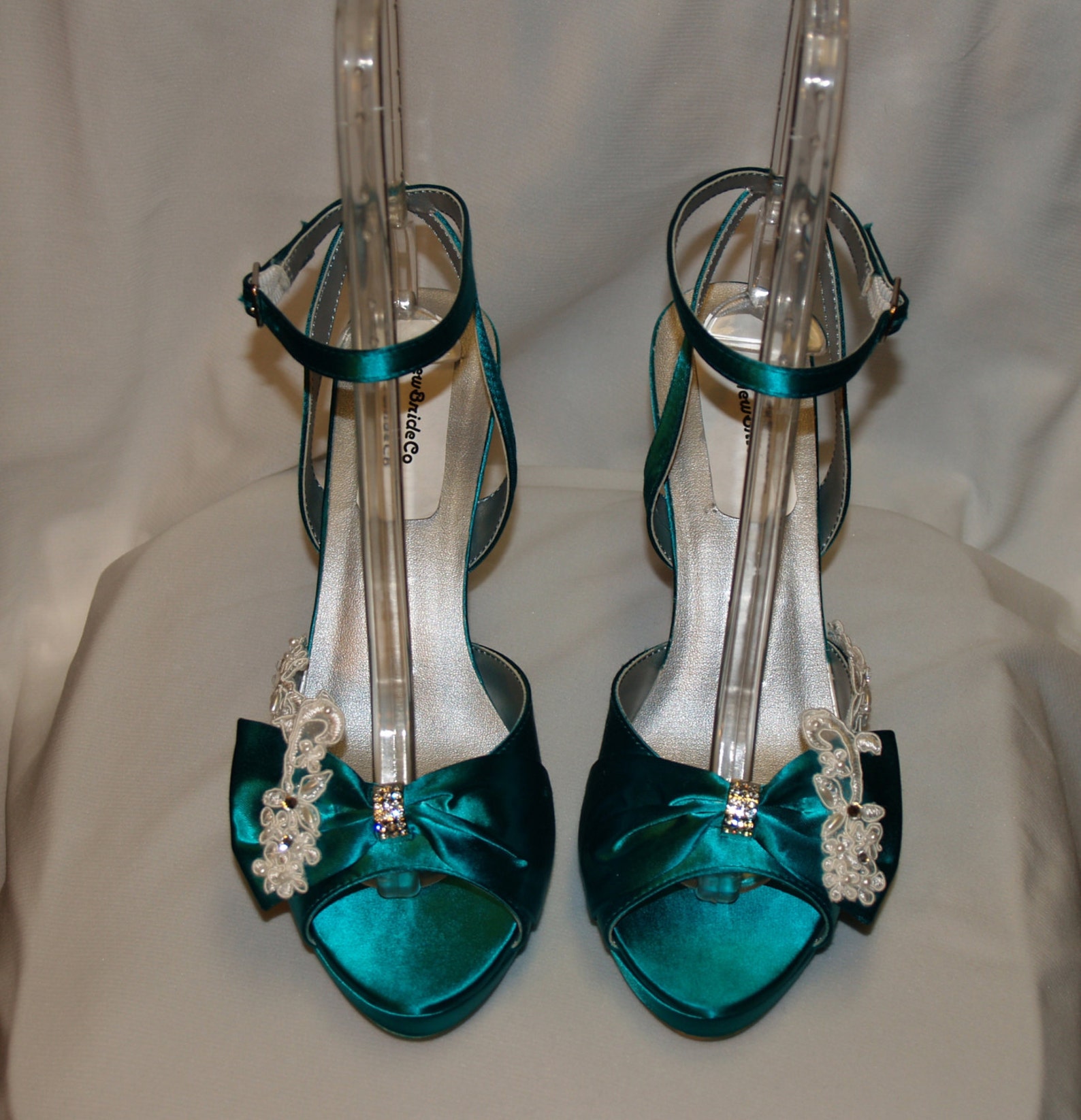 jade satin shoes