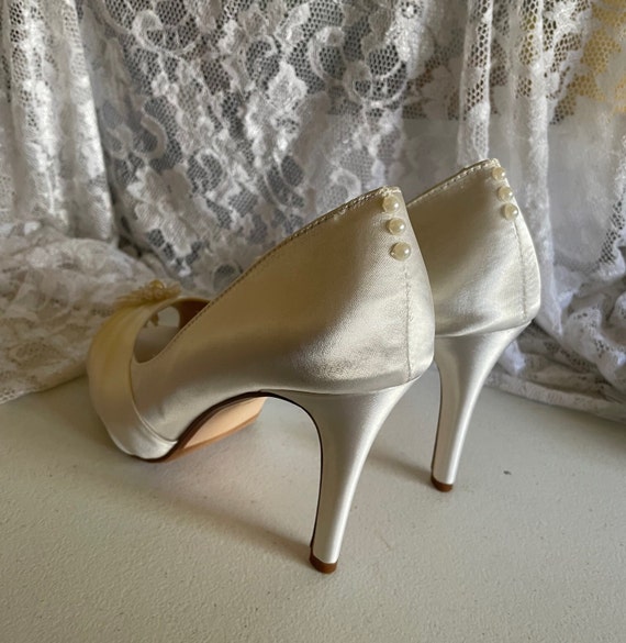 Simple Design Wedding Heels Ivory Pumps Peep Toe Platform Shoes Bride 10CM  Heel - AliExpress