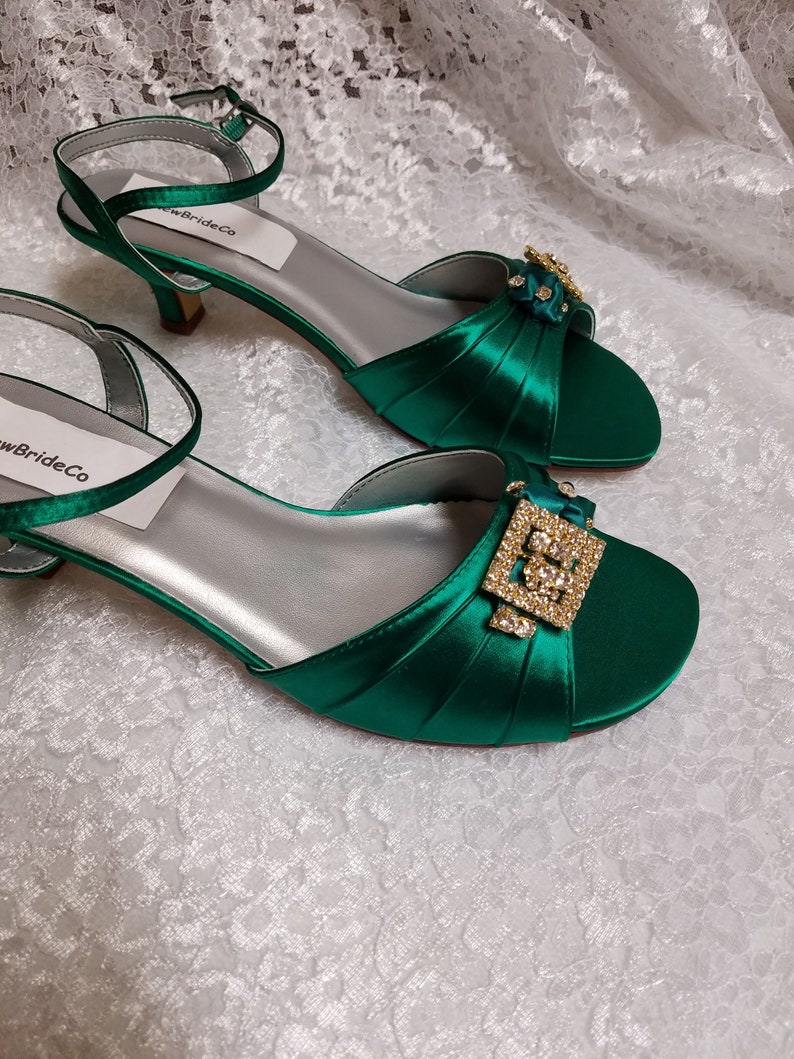 emerald green low heel shoes