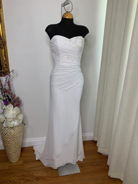 early 2000s 2000s wedding dress 90s Y2K 2000s Vintage Alfred Angelo Wedding Gown Beaded Sequined