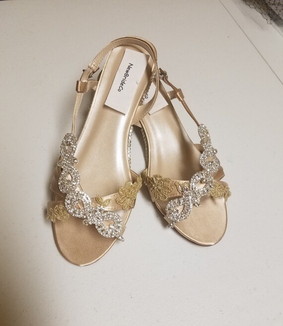 low wedge wedding shoes