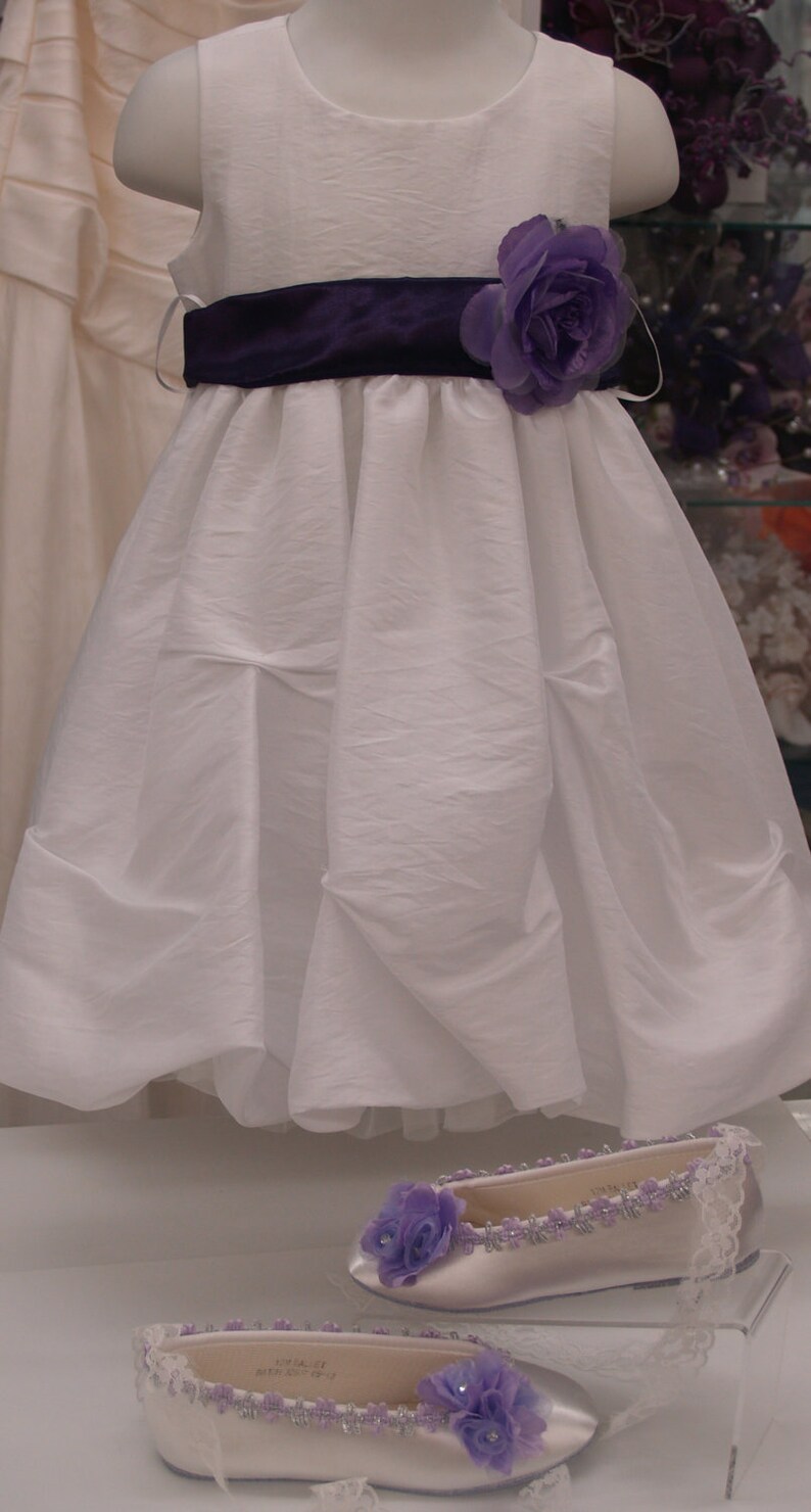 Wedding Shoes Flower Girls Ballet Style Slippers Ivory With Etsy