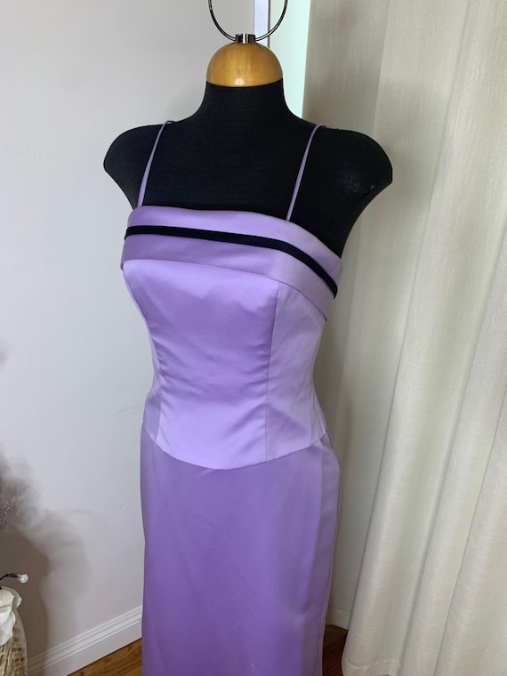 Vintage Jordan Violet Satin Formal Dress: Black Bow & Train, Size 4 - Etsy  Israel