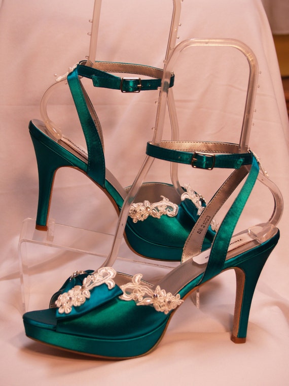 jade satin shoes