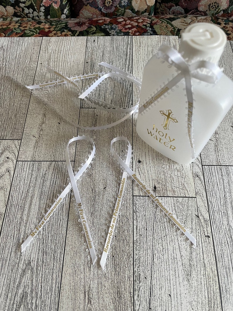 Communion Party Favor Ribbons: White & Gold, 'my First Communion' - Etsy