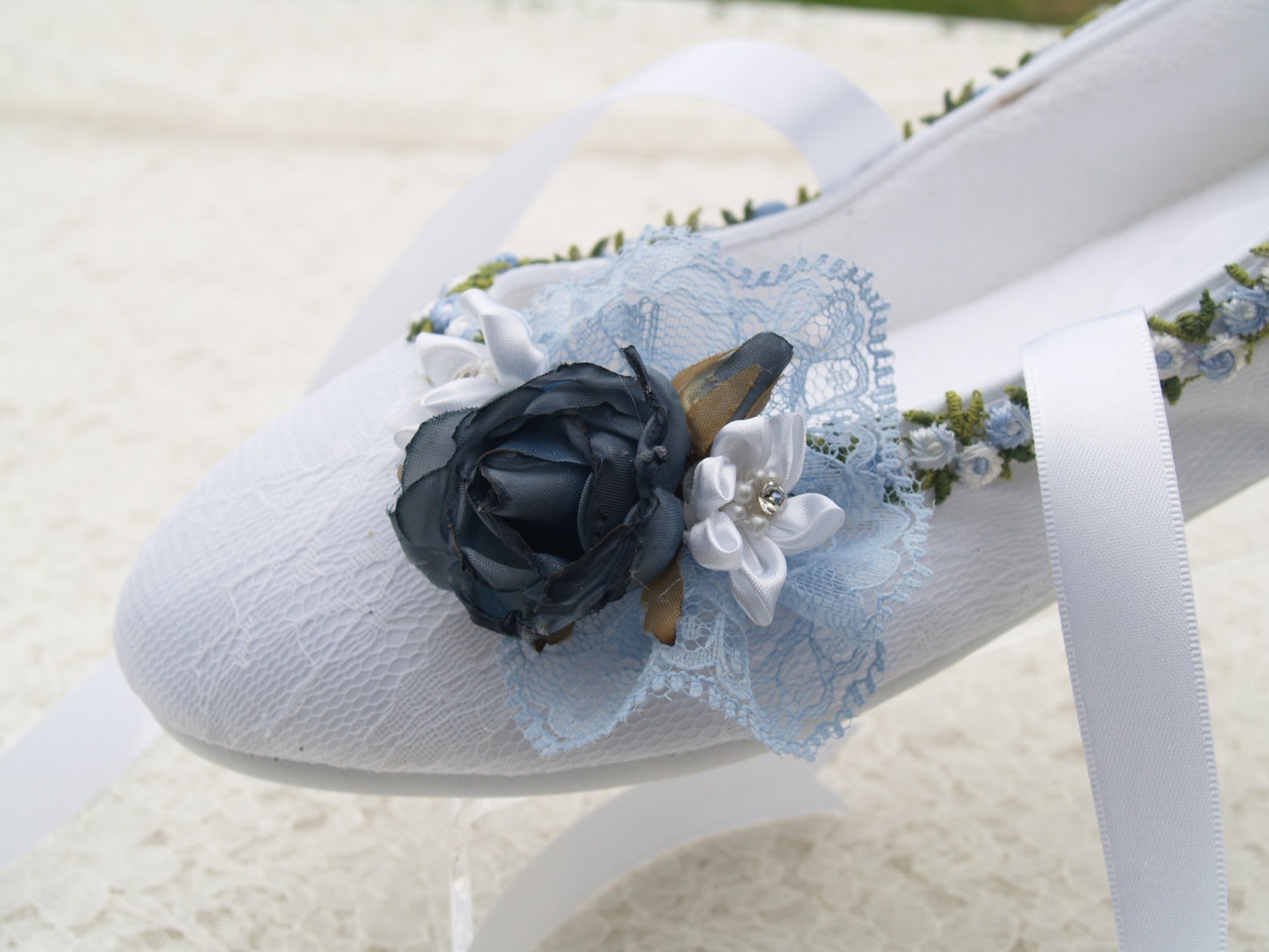 white blue bridal flats, vegan shoes trimmed blue, something blue flat shoes,off white ivory white,ballet style comfort slippers