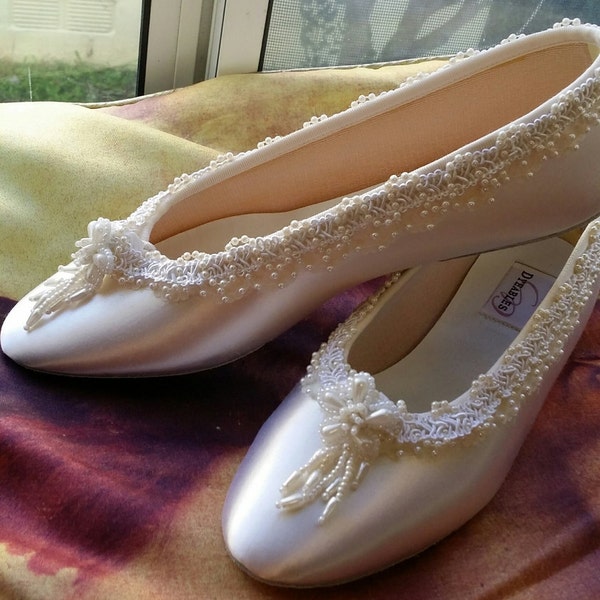 white flats for bride