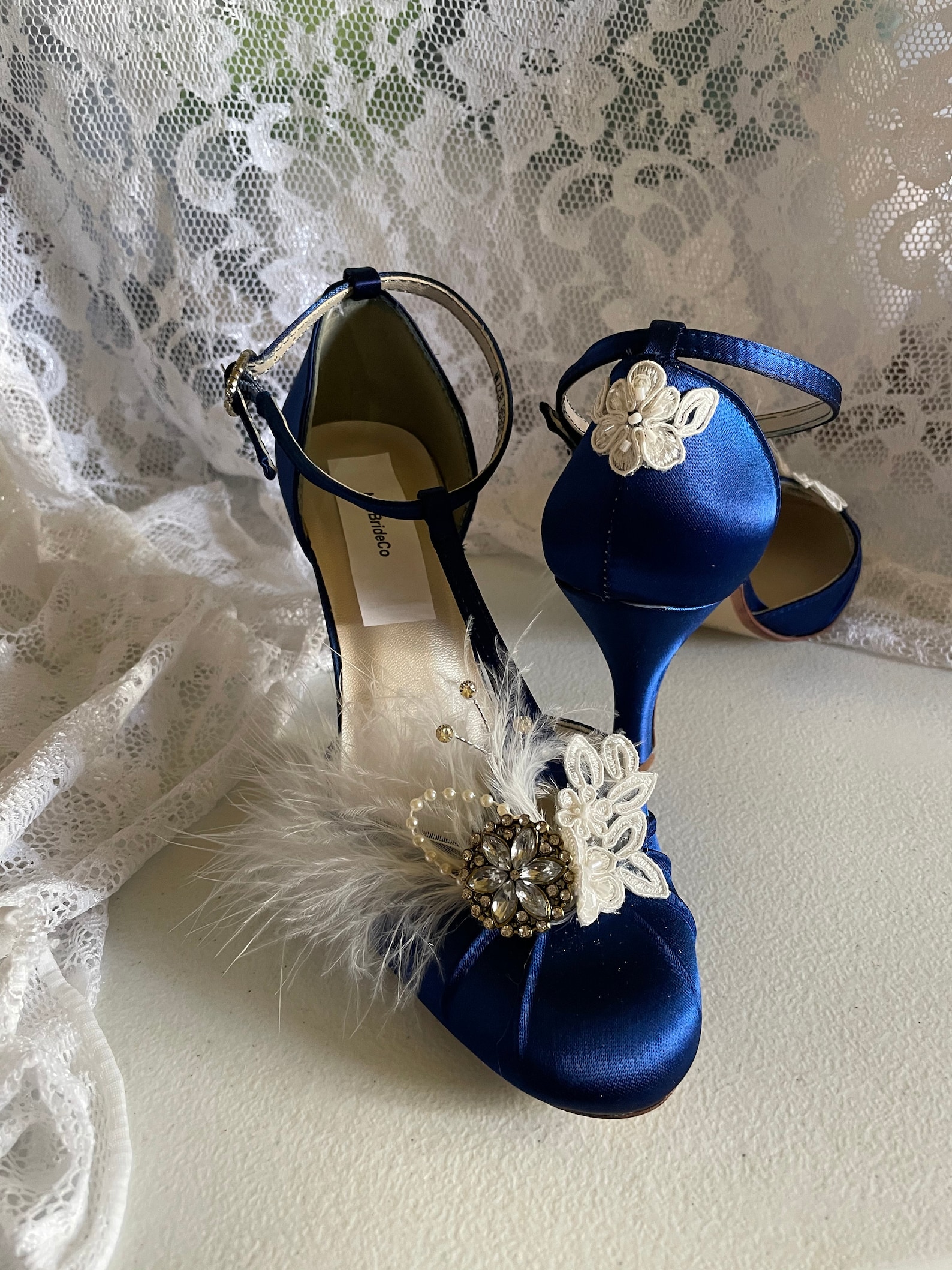 navy blue wedding shoe