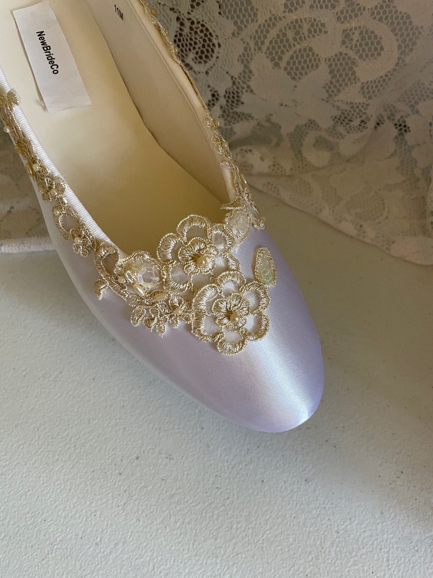 champagne flat dress shoes 11W ready Flats Bridal Shoe elegantly gold trimmed,Champagne Bridal Shoes,Wedding satin ballet style slipper M & W width Vegan Leather Sleeveless Button Color:M-Wine Red midi dress with puff sleeves The Theah Mary Jane