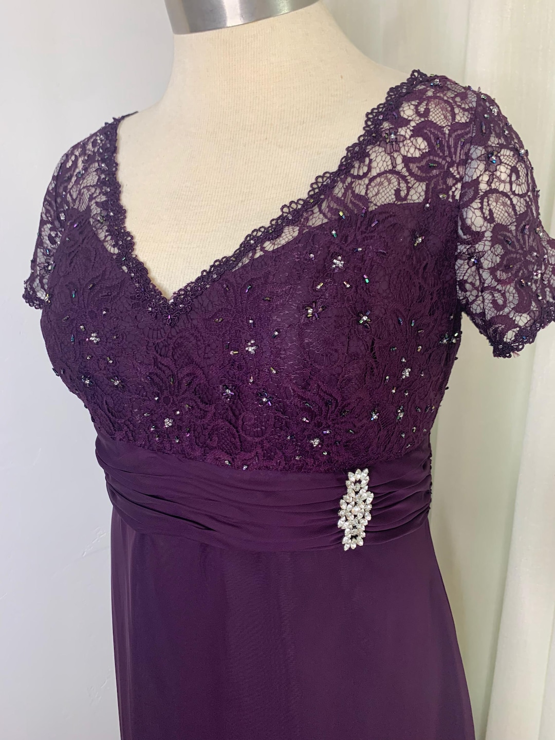 fitted lace wedding dress Kenzie Purple Lace Cutout Maxi Dress main image 1