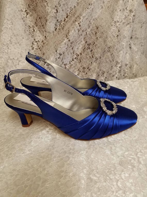 wide width blue heels