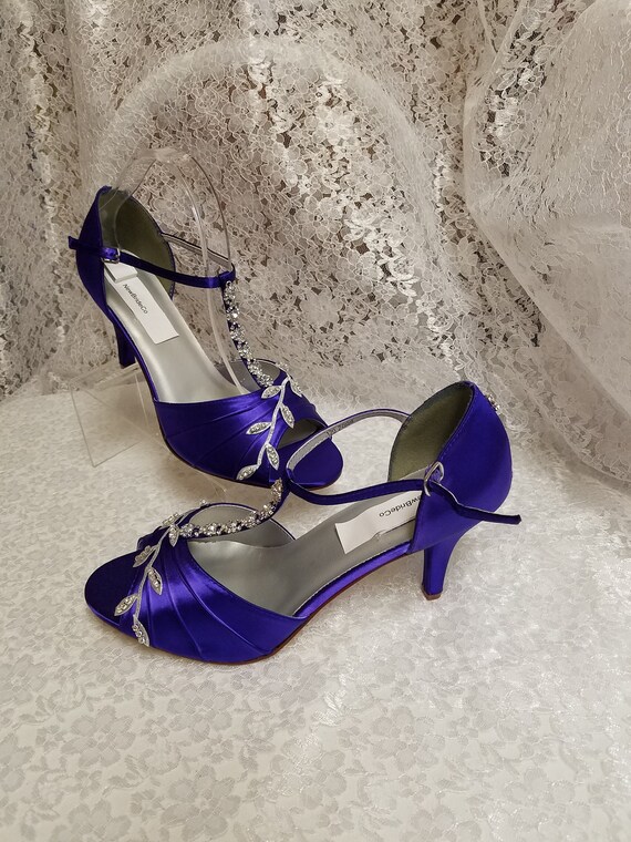 purple heels with ankle strap