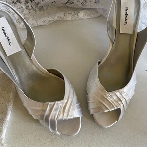 Clearance White Shoes US Size 12 and US Size 5 Shoes White Slingback Low heels, Low heels Off-white Ivory shoes, Wedding white Satin shoes