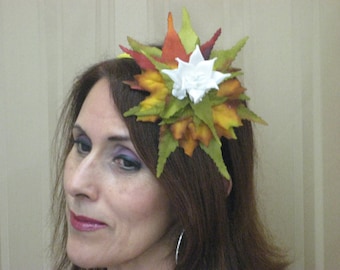 Autumn Leaves headband, Fall Faux Leaves Headpiece, Solstice, Festival Wear, Fall Wedding, Woodland, Outdoor Festival Celebration, Otono