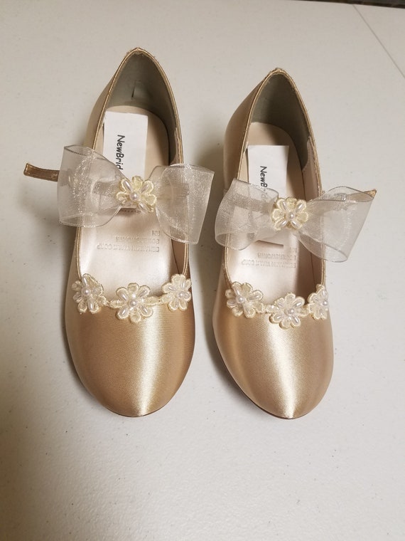 girls champagne shoes