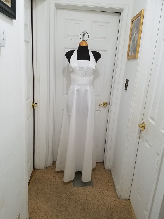 Size 1 Halter White Dress by Jordan, Size 1 Halter Dress White, Destination Wedding  Dress, Minimalist Wedding Gown, Prom White Dress Size 1 - Etsy