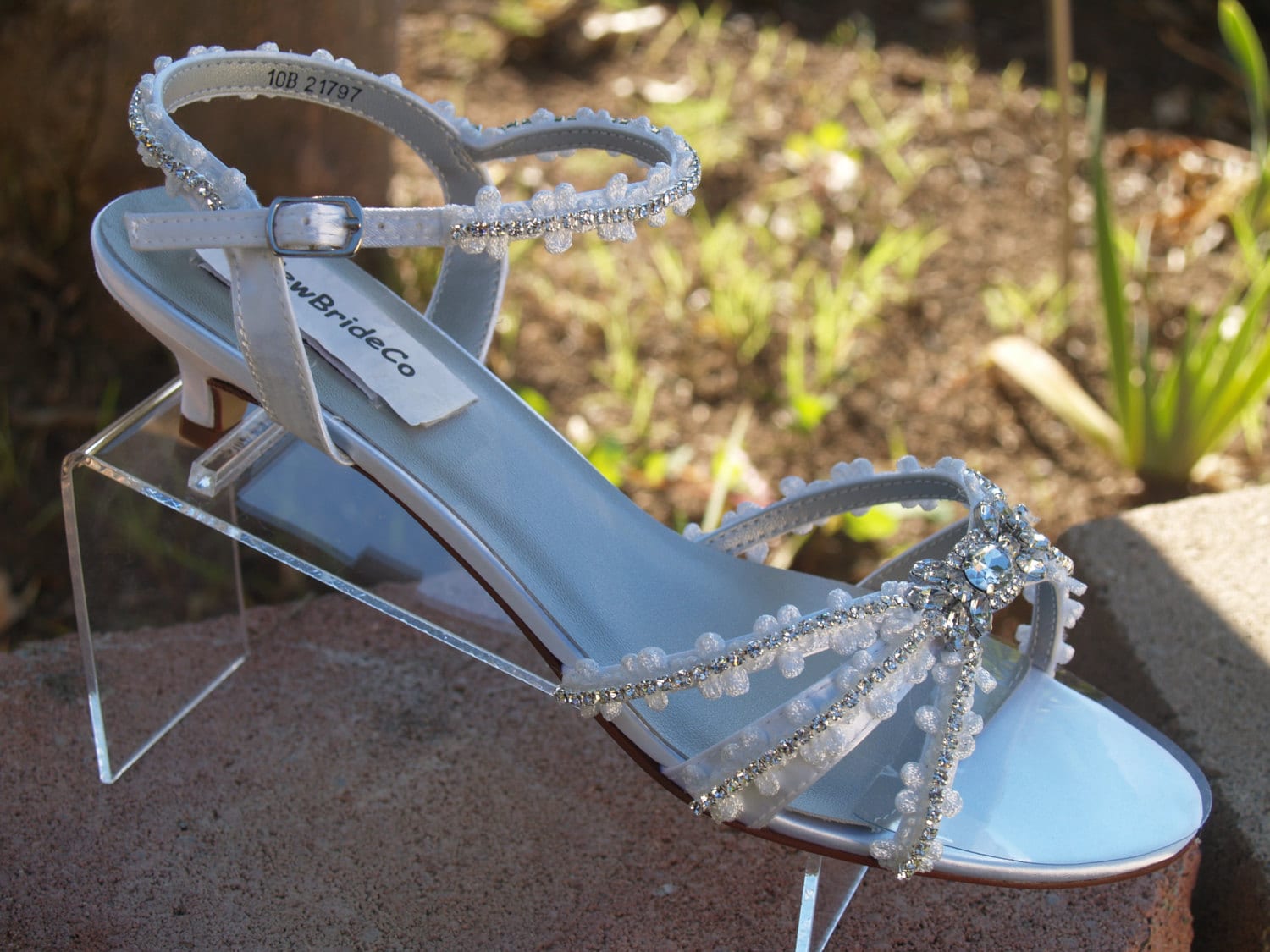 Strappy Stiletto Wedding Shoes with Ankle Ribbon - Anna