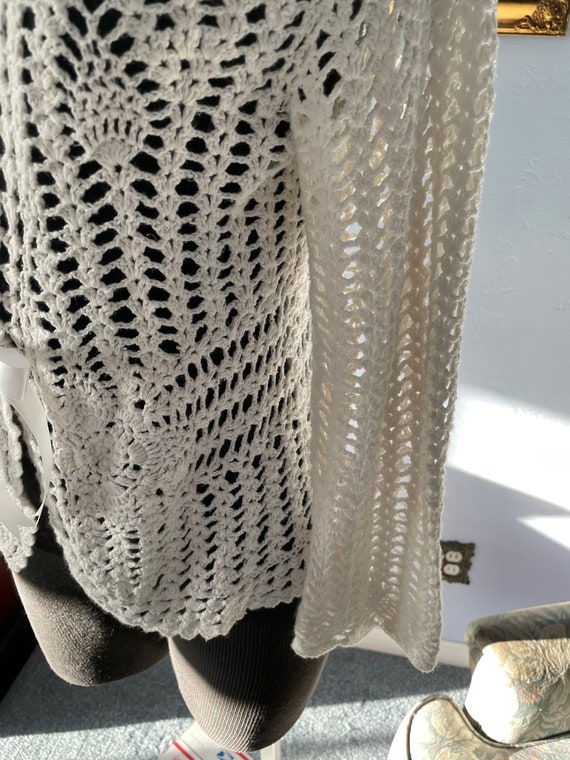 Vintage Off-White Knitted Jacket: Ramie Cotton Bl… - image 5