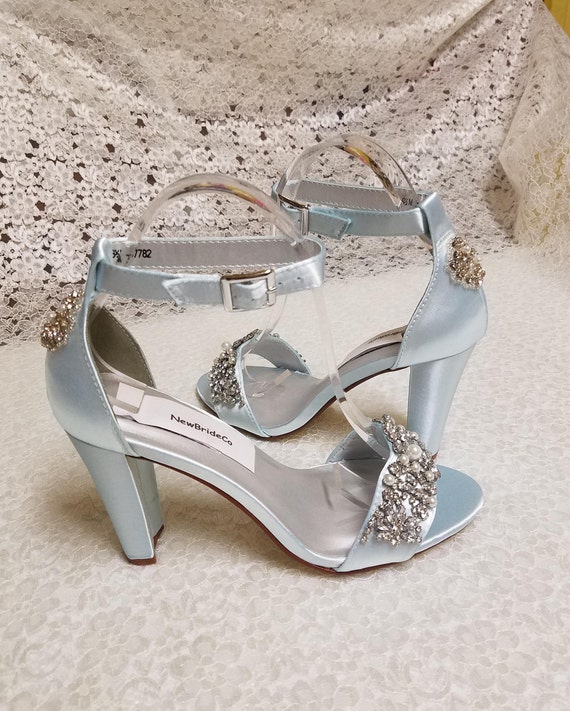 bridal shoes thick heel