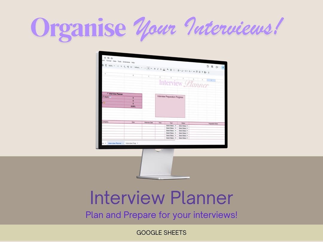 Interview Planner Spreadsheet | Track & Prepare for Job Interviews ...