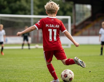 Personalized Youth Soccer Uniform MS11 Kid Football Jersey , Custom Birthday Gift for Kids Boys Girls, Young Fan Sportswear Gear Outfit