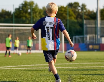 Kids Neymar Jr #11 Soccer Jersey Set | Youth Patchwork Football Kit | Boys Sports Outfit | Children's Fan Apparel Gift