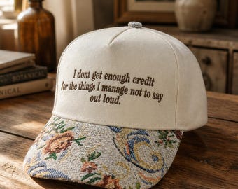 Custom Embroidered Floral Hat, Funny Sarcastic Quote Hat, Sassy Baseball Hat, Introvert Gift for Women