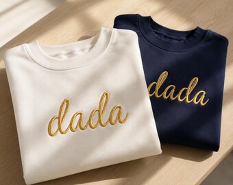 Custom Embroidered Dada Sweatshirt, Personalized Dad Crewneck, First Father’s Day Gift from Baby, New Dad Gift
